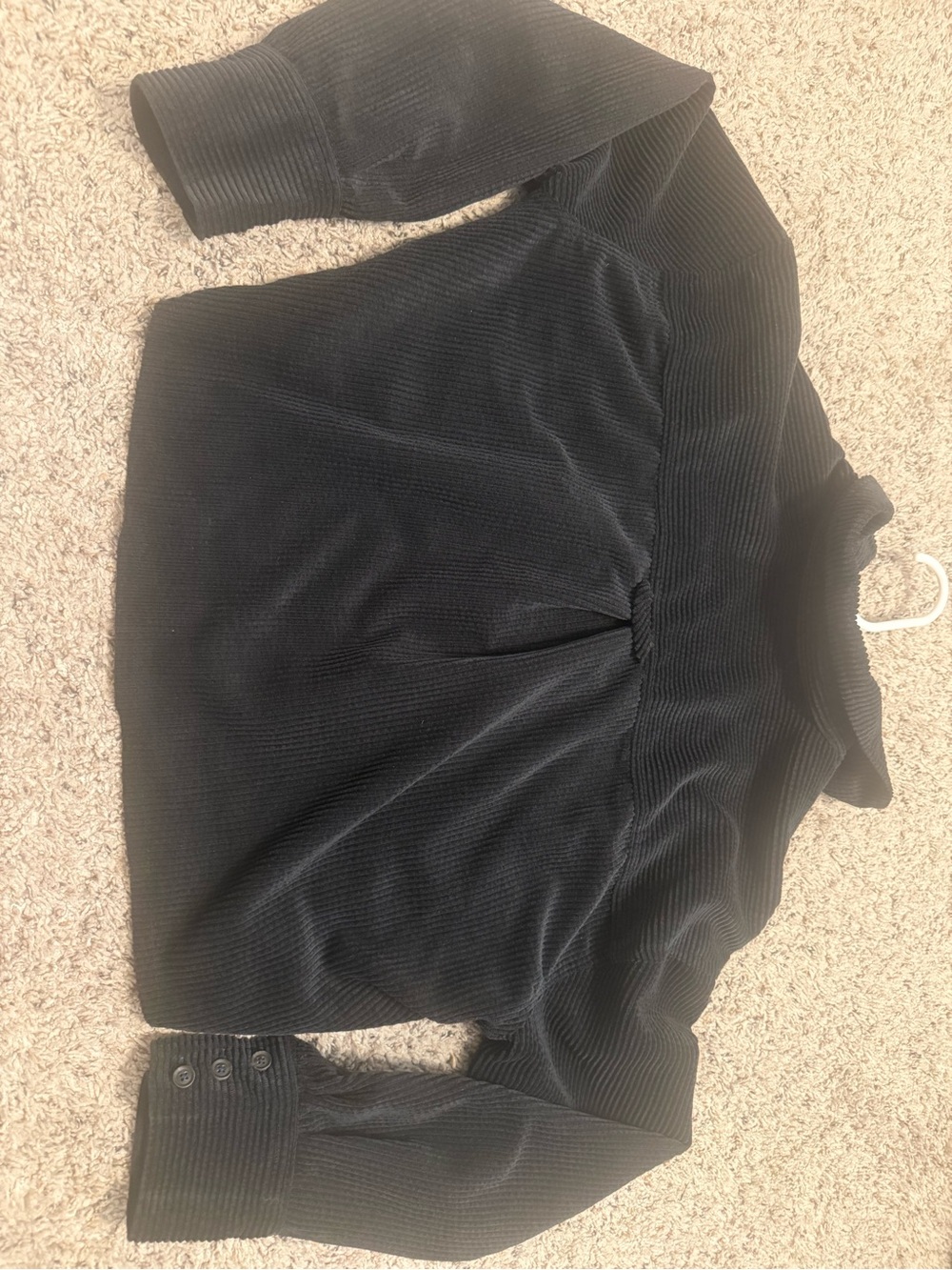 Urban Outfitters Black Ribbed/Corduroy Cropped Jacket